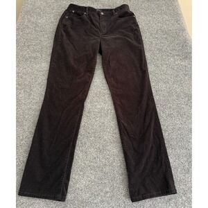 Talbots Heritage Corduroy Pants Womens Size 8 Black Stretch Straight